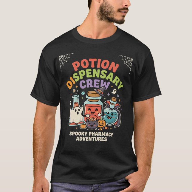 Halloween Pharmacy Potion Crew T-Shirt (Front)