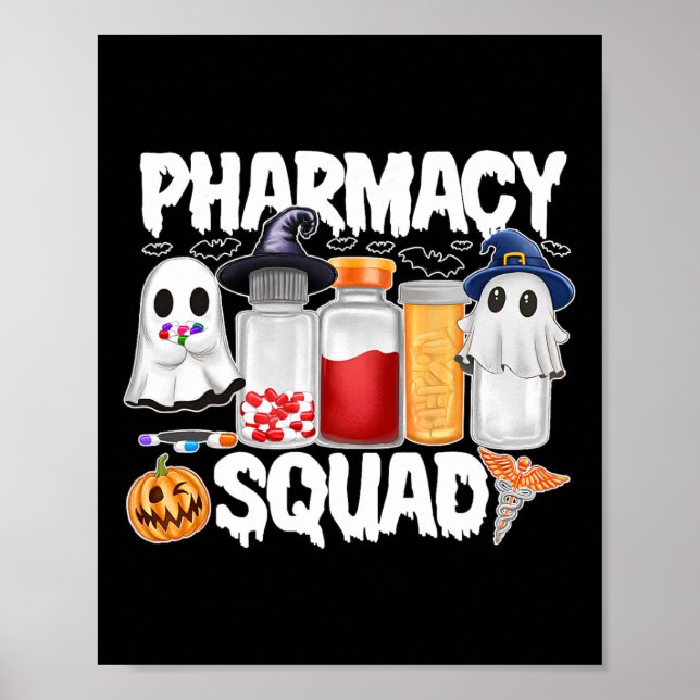 Halloween Pharmacy Squad Pills Shirts Pharmacist W Poster (Front)