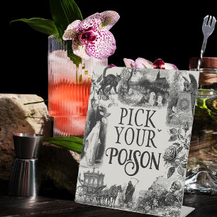 Halloween Pick your Poison Food Drinks Sign