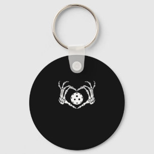 Halloween Pickle Skeleton Heart Hands Keychain
