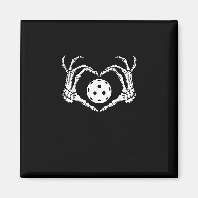 Halloween Pickle Skeleton Heart Hands Magnet (Front)