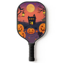 Halloween Pickleball Paddle – Pumpkins & Cats