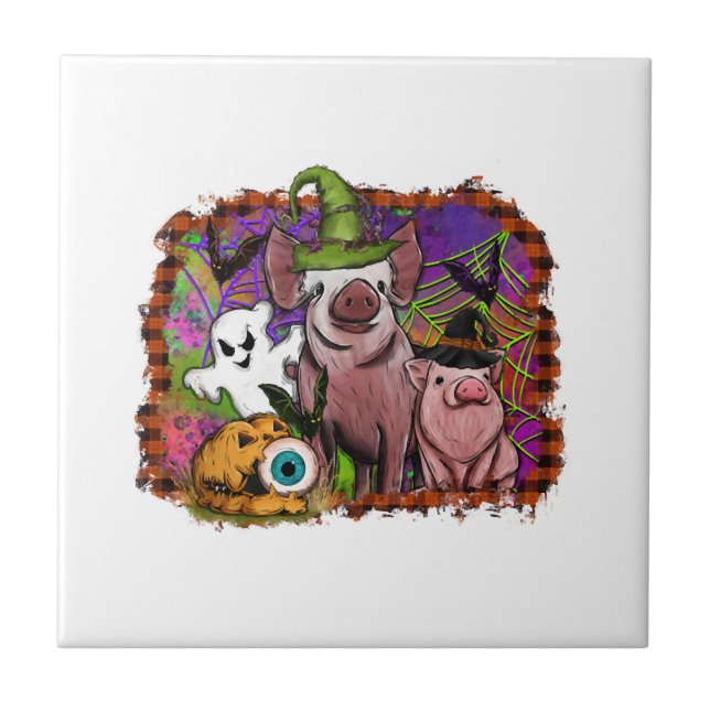 Halloween Pigs Tile (Front)