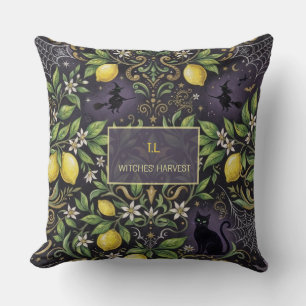 Halloween Pillow Gothic Botanical Lemon