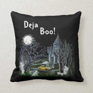 Halloween,pillow,haunted,mansion,ghosts,cat,dog Throw Pillow