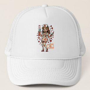 Halloween Pin-Up Nurse – Creepy Cute Cartoon Trucker Hat