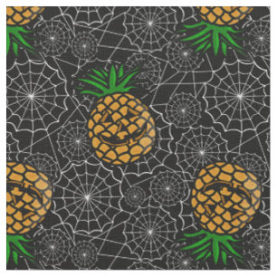 halloween pineapple alohaween luau spiderweb  fabric
