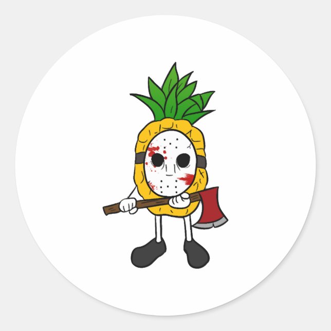 Halloween Pineapple  Classic Round Sticker (Front)