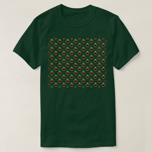 Halloween Pineapple White Pattern T-Shirt (Design Front)