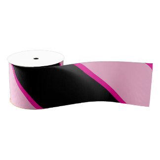 Halloween Pink and Black Striped Grosgrain Ribbon
