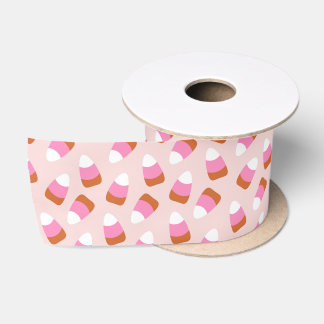 Halloween Pink Candy Corn Satin Ribbon