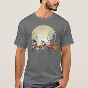 Halloween Pink Flamingo Costume Witch Vampire Mumm T-Shirt
