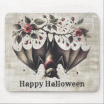 Halloween Pink Flowers Evil Bat Green Leaves Mouse Pad<br><div class="desc">Halloween Pink Flowers Evil Bat Green Leaves Mouse Pad. Font style,  size,  and colours can be changed. Matching items are available.</div>