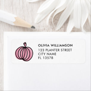 Halloween Pink Pumpkin Return Address Label