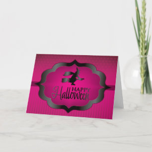 Halloween pink witch card