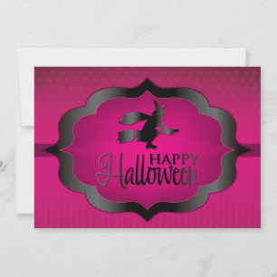 Halloween pink witch card