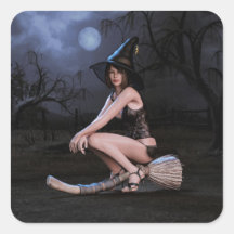Halloween Pinup Girl in Moonlight