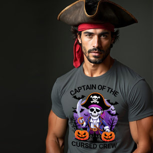 Halloween Pirate Captain of the Cursed Crew T-Shirt