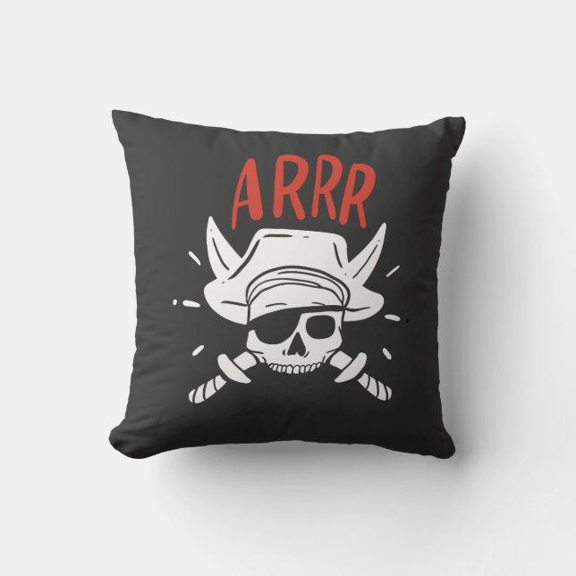 Halloween Pirate Costume Throw Pillow (Front)