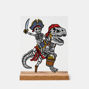 Halloween Pirate Dinosaur Skeleton Acrylic Sign
