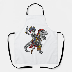 Halloween Pirate Dinosaur Skeleton Apron