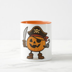Halloween pirate Jack-o-Lantern Mug