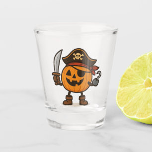 Halloween pirate Jack-o-Lantern Shot Glass