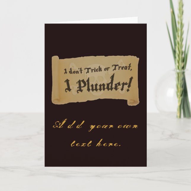 Halloween Pirate Plunder Card (Front)