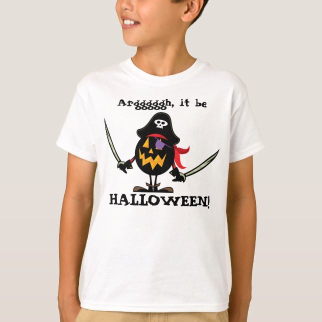 Halloween Pirate Pumpkin T-Shirt (Front)