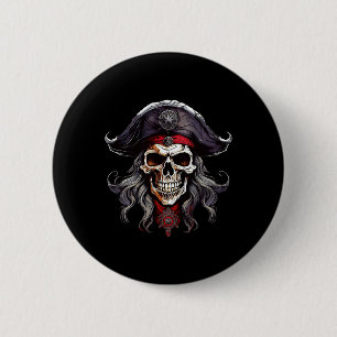 Halloween Pirate Skull 2 Inch Round Button