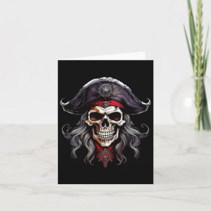 Halloween Pirate Skull Card