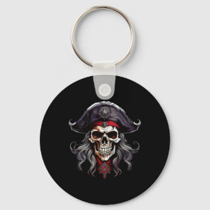 Halloween Pirate Skull Keychain