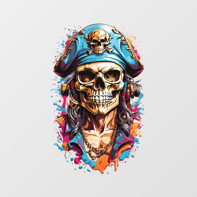 Halloween pirate skull window cling (Sheet)