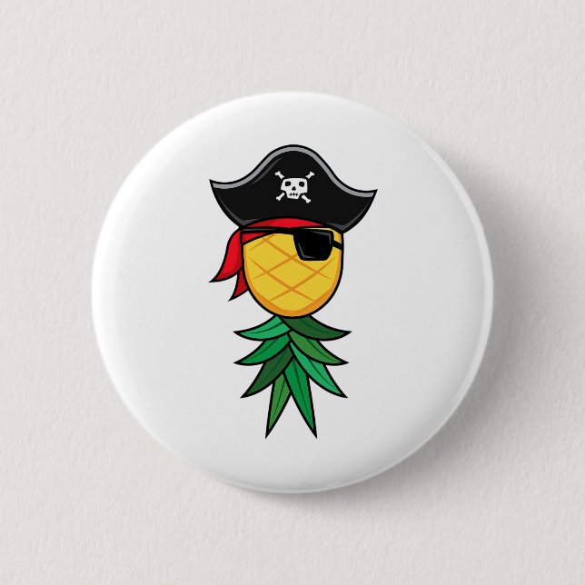 Halloween Pirate Upside Down Pineapple Swingers Li 2 Inch Round Button (Front)