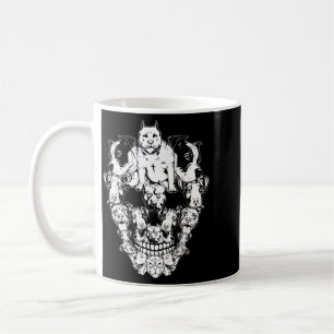 Halloween Pitbull Skull Skeleton Pitbull Dog Coffee Mug
