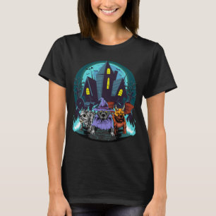 Halloween Pitbulls Mummy Witch Devil Pitbull Dog T-Shirt