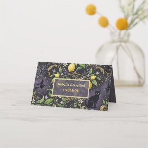 Halloween Place Cards Gothic Botanical Lemon 