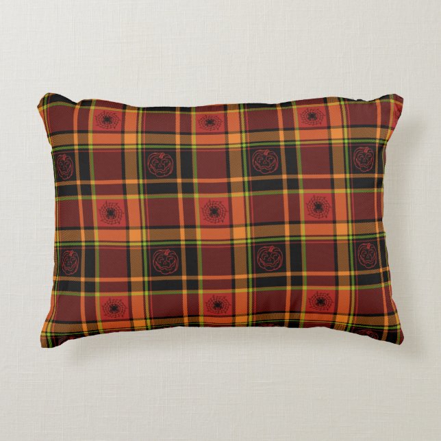 Halloween Plaid Collection, Accent Pillow 16"x12" (Front)