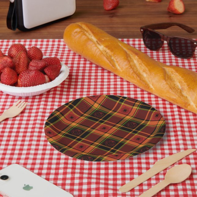 Halloween Plaid Collection, Paper Plates 7" (Picnic)