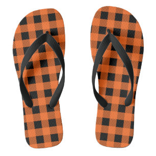Halloween Plaid Flip Flops