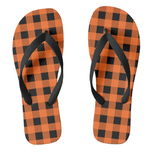 Halloween Plaid Flip Flops (Footbed)