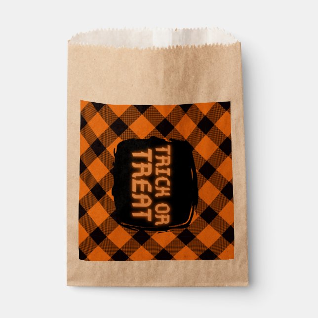 Halloween Plaid Pattern Favour Bag (Front)