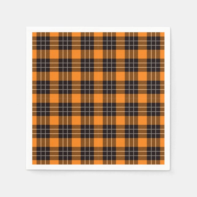 Halloween Plaid Pattern Napkin (Front)
