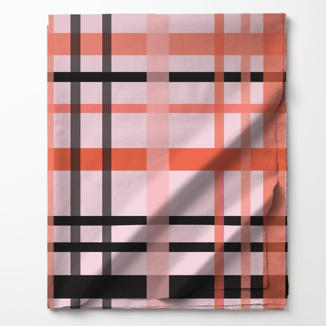 Halloween Plaid Pink and Orange Pattern Fabric (Creator Uploaded)