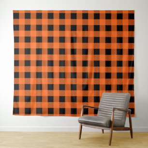 Halloween Plaid Tapestry