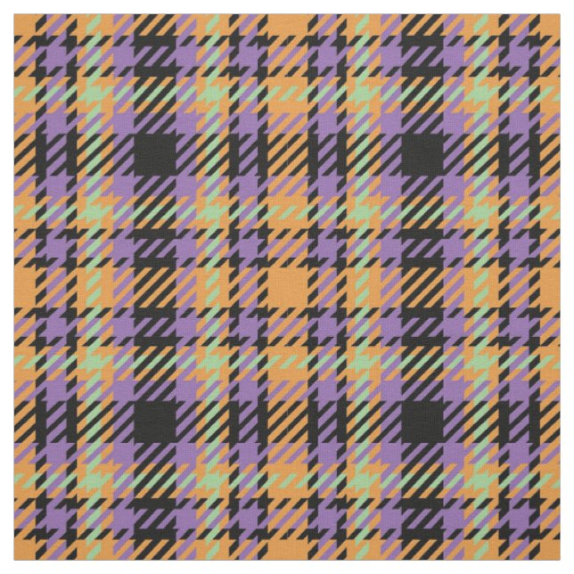Halloween Plaid Tartan Fabric (Swatch)