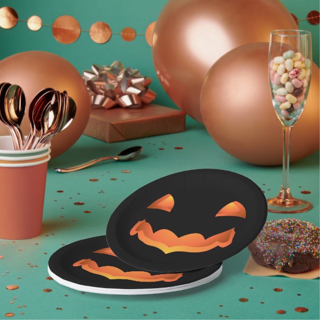 Halloween Plates Festive Pumpkin Paper Plates (Multi)