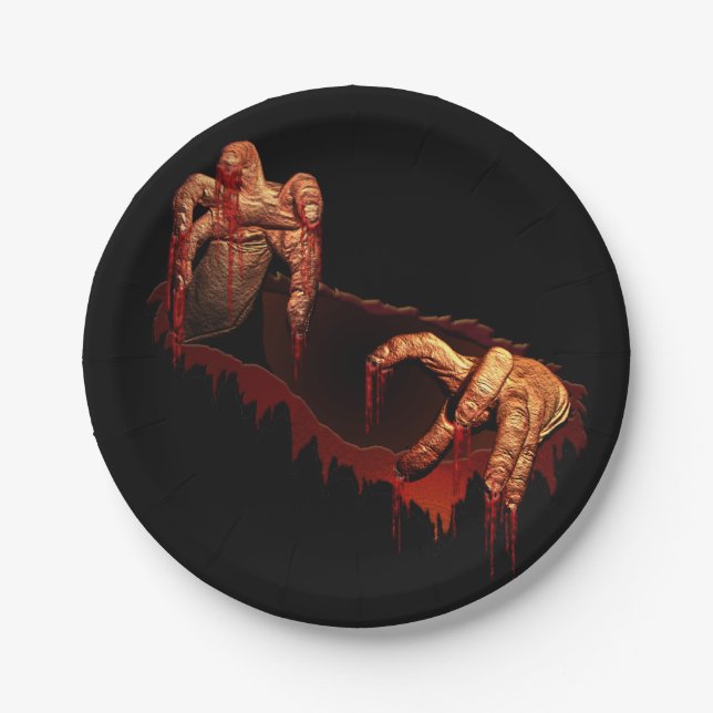 Halloween Plates Festive Zombie Girl Paper Plates (Front)