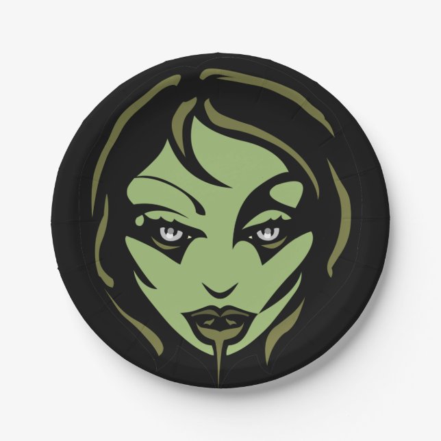 Halloween Plates Festive Zombie Girl Paper Plates (Front)