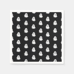 Halloween Playful White Ghost Black Festive  Napkin